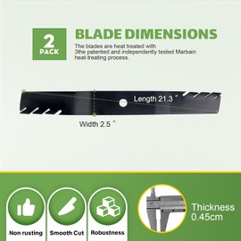 Lawn Mower Blades 42 Inch Replacement for John Deere UC22008,John Deere Zero Turn Mower Z335E Z345M Z345R Z335M, John Deere Riding Lawn Mower X350 X354 Blades 2 Pack