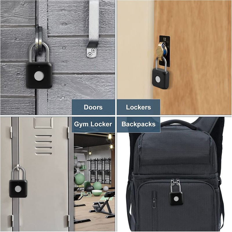 Fingerprint Padlock, Eseesmart Small Combination Padlock, Biometric Keyless Padlock USB