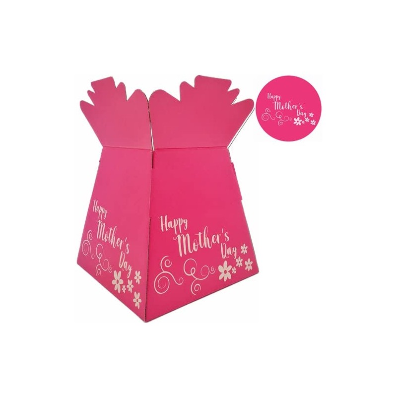 Mothers Day/Love Bouquet Box Vase - Transportation/Display Flower Box (Fuchsia