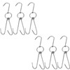 TIHOOD 6PCS 9.4" Stainless Steel Double Meat Hooks Roast Duck
