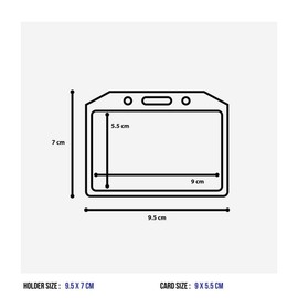 CKB LTD 5X Durable Clear Soft Plastic Horizontal ID Card Badge Holder Pocket Pouches – Double Sided Transparent Landscape Wallet Sleeves for Lanyard Retractable Reel Clip and Key Chain 9.5 x 7.3cm