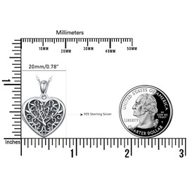 Tree of Life Locket Necklace Holds Picture Inside Sterling Silver Heart Photo Locket Necklace Memorial Jewelry Gifts for Women Mom Daughter