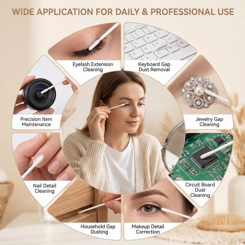 400Pcs White Eyelash Extensions Micro Applicator Brushes