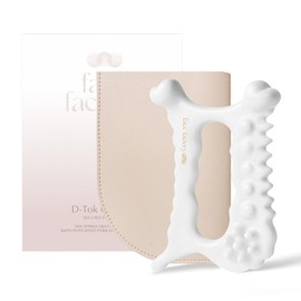 Face Factory Ceramic D-tok Gua sha Tool -Face & Body Massager – 100% Natural White Clay, Triple-Fired Ceramic Tool for Lymphatic Drainage, 8 Massage Zones, Includes Storage Pouch & Guide