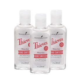 Young Living Thieves Waterless Hand Purifier with Peppermint Oil | 1 oz | Convenient, Refreshing, and Gentle Cleanser for Soft Hands | 3 Pack