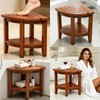 Blodhm Teak 18" Corner Shower Bench Stool for Inside Shower