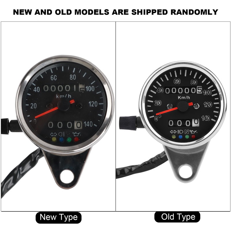 65mm Black Face LED Mechanical Motorcycle Speedometer Odometer Gauge with