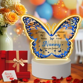 Johiux Mothers Day Gifts for Nanny,Birthday Gifts for Nanny,Best Nanny Ever Mothers Day Gift for Nanny,Butterfly Gifts with Beautiful Gift Box,Nanny Gifts Room Decorative Ideas Night Light.