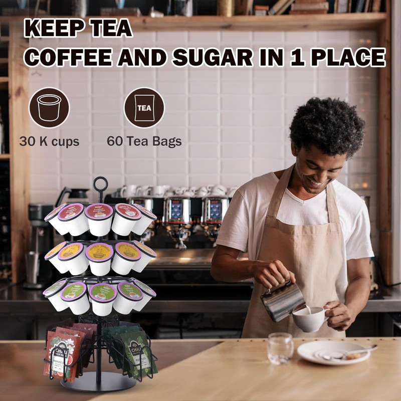 Eastsign Coffee Pod Holder for Keurig & Tea Bag Organizer,