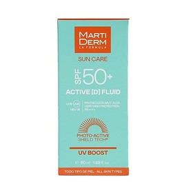 MartiDerm Protector Solar Activo [D] Crema SPF 50+ Foto Protección facial, Máxima protección de amplio espectro (UVA, UVB, IR y luz azul) para todo ti