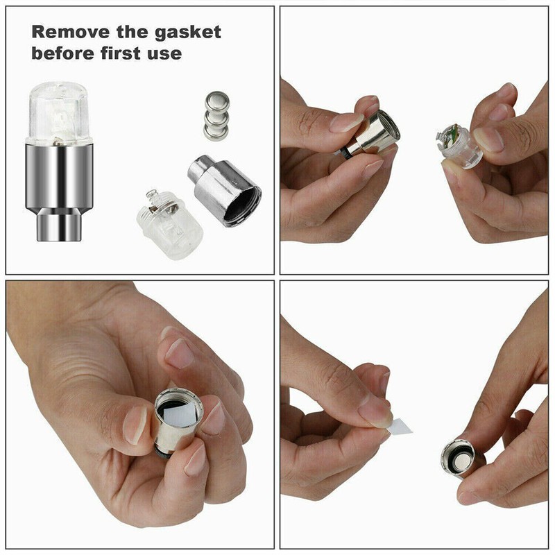 4x Colorful Auto Wheel Tire Tyre Air Valve Stem LED