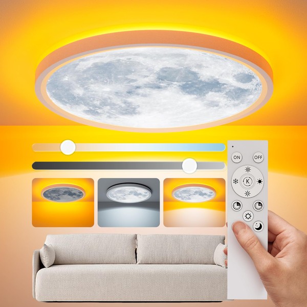 Aphyni 30cm Moonlight Dimmable Ceiling Light, 24W Led Ceiling Light