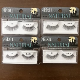Ardell False Eyelashes #117 - Black, Natural Look Strip Lashes, Reusable-4 Packs