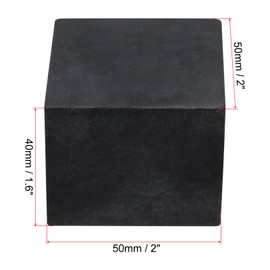 sourcing map 4pcs Rubber Anti-Vibration Pads Hard Pad, 50mm Square Vibration Isolation Mats, 40mm Thickness Non-Slip Rubber Blocks, Anti-Skid Anti Noise for HVAC, Compressor, Air Conditioner