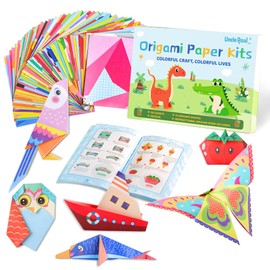 Uncle Paul Origami Paper Kit for Kids - 152 Sheets 6 Inch Double Sided Origami with Instructional Origami Book - 72 Patterns Colorful Folding Papers Educational Toy UAP09