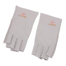 Guantes protectores de manicura Guantes de fibra de algodón para uñas sin dedos para el salón del hogar Gris
