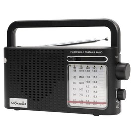 Portable Weather Radio AM FM SW with Bluetooth, Flashlight, Battery or USB Powered Radio for Home Outdoor Gift(Black)