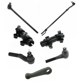 TRQ Front Driver & Passenger Side Steering Kit Pitman Arm Tie Rod Tie Rod Adjusting Sleeve Compatible with 1982-1996 Ford Bronco 1980-1983 F-100 1980-1996 F-150 1982-1986 F-250 1980-1986 F-350