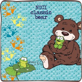 NICI Frog Cuddly Cushion - Sustainable Cuddly Toy Cushion for Girls, Boys & Babies - Fluffy Square Stuffed Animal Cushion, 25 x 25 cm