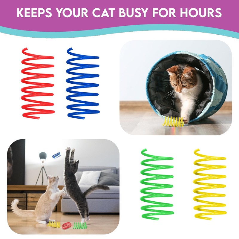 SPOT Colorful Cat Spring Toys – 2" Bouncy Coils for