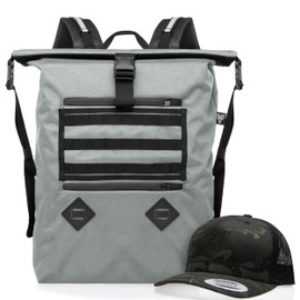 Xtreme Sight Line ~ AQUA RT Large Water-Proof Faraday Backpack/Midnight MultiCam Hat Combo ~ Tracking/Hacking Defense ~ Silver