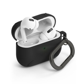 Ringke Layered Case para Funda AirPods Pro [Black] PC Duro (LED Frontal Visible) Cubierta Resistente a los Golpes para AirPods Pro 2019 Case con Mosquetón