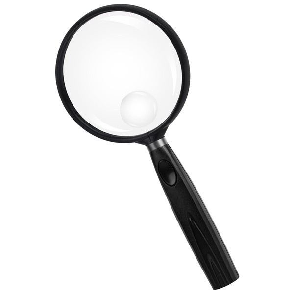 Feosky Handheld Reading Magnifier, 10X 30X Magnifier, 90mm Shatterproof Lens,