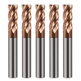 AYCHOLIZ - Fresas de extremo cuadrado de carburo de 1/8 pulgadas de acero de tungsteno de extremo plano, 4 flautas de fresado CNC para aleación de acero fundido de alta aleación - HRC55 - Revestimiento TISIN