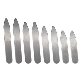 GSHLLO 8 Pcs 4 Sizes Metallic Collar Stays Metal Collar Inserts Formal Shirt Collar Stiffeners Supports Stainless Steel Collar Stays for Men