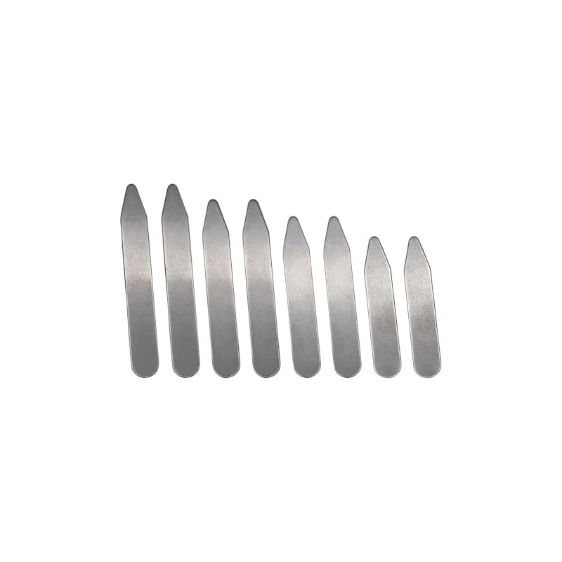GSHLLO 8 Pcs 4 Sizes Metallic Collar Stays Metal Collar
