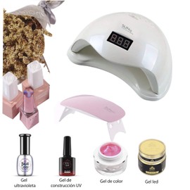 DUO DE LAMPARAS SECADORAS DE UÑAS, REGALO DEL DÍA DE LAS MADRES, 10 DE MAYO, MINI SECADOR DE BOLSILLO PORTÁTIL UV LED EN FORMA DE MOUSE Y LÁMPARA SECADORA DE UÑAS PROFESIONAL SUPER POTENTE DE 48 W CON LUZ LED UV CON 4 TEMPORIZADORES DE 10S, 30S, 60 Y 99S