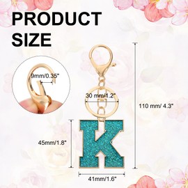 PATIKIL Initial Letter Keychain, A-Z Alphabet Keyring Letter K Metal Key Chain for Women or Girls Keys Purse Handbags Backpacks Bags, Blue