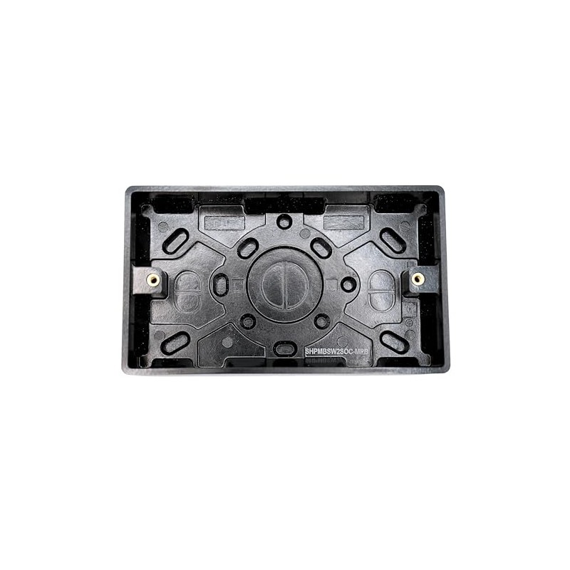 SHP ELECTRICAL® Screwless Matt Black Metal 2 Gang 13A Switched