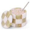 MARBLORE Marble Salt Cellar with Lid & Spoon, White &