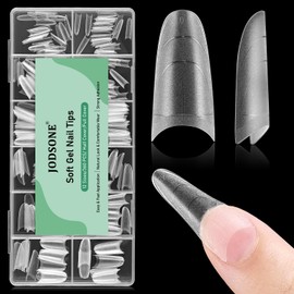 JODSONE Medium Oval Fake Press on Nails Pre-shape Round Gel for Half Cover Acrylic Round Oval Extension Nail Tips for DIY at Home 12 Sizes 360Pcs