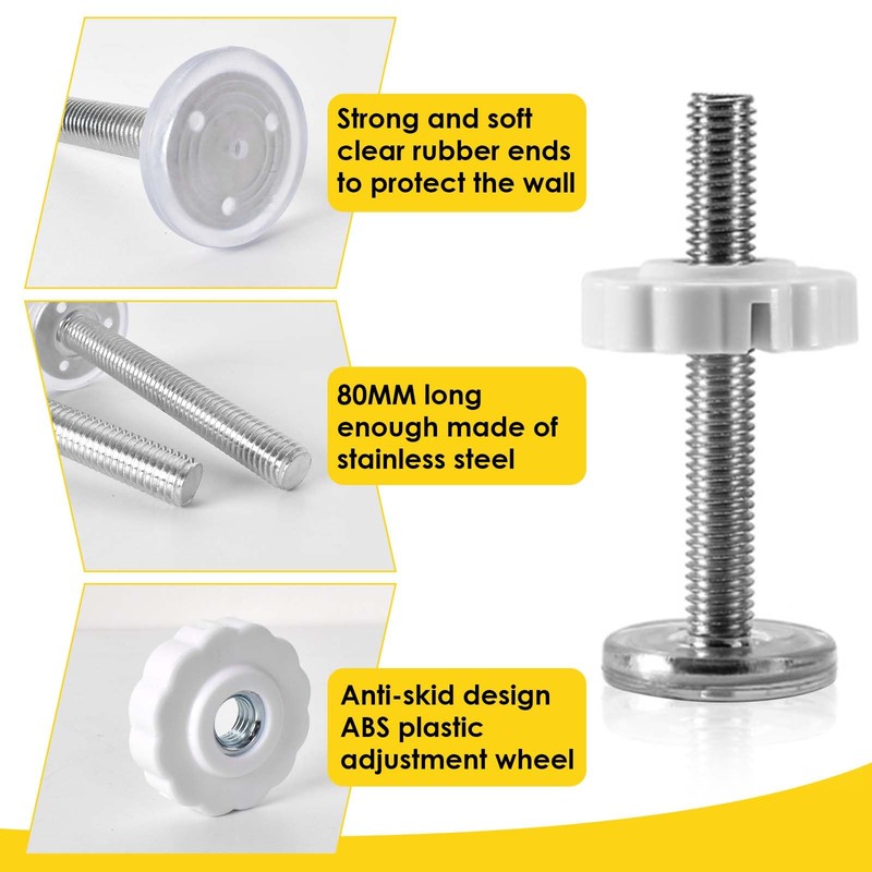 Naapesi Pack of 4 M10 Pressure Screws and Safety Wall