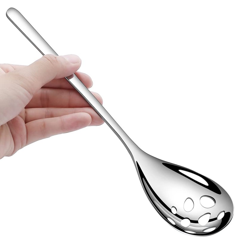 AYFDISHS Slotted & Solid Serving Spoons Set, 9.4 Inch Stainless