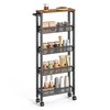 VASAGLE Slim Rolling Cart, 5-Tier Storage Cart, Narrow Carts with