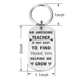 SOUSYOKYO Teacher Appreciation Gifts, Best Teacher Ever Keychain for Women Men, Thank You Teacher Birthday Present, Teacher Week Christmas