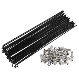 X AUTOHAUX 40pcs Bicycle Carbon Steel Spokes 12G Bike Spoke 239mm Length with Nipples for Most Bicycle Black