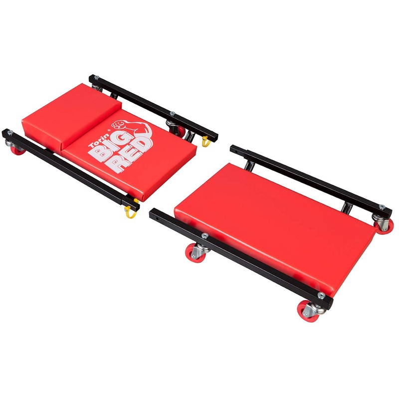 BIG RED Rolling Garage/Shop Creeper: 2-Piece, 36" Padded Mechanic Cart