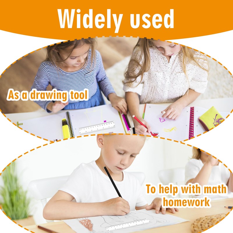 3 Pack 6 Inch Ruler Clear Rulers Small Straight Ruler