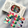 Shimmerz 24 Pieces Rainbow Ombre Press-on Nails Colourful Gradient Smudged
