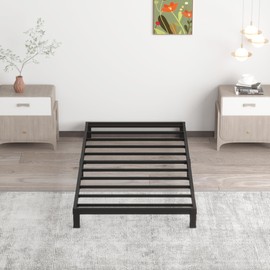 Upcanso 7 Inch Twin Bed Frames No Box Spring Need, Low Profile Metal Platform Twin Size Bed Frame, Heavy Duty Support Bedframes Twin, Easy Assembly
