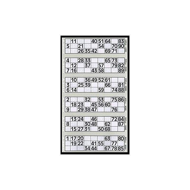 Jumbo Bingo Tickets pads 6 to view (Grey)