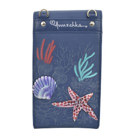 Anuschka Women’s Hand Painted Genuine Leather Smartphone Crossbody - Mystical Reef