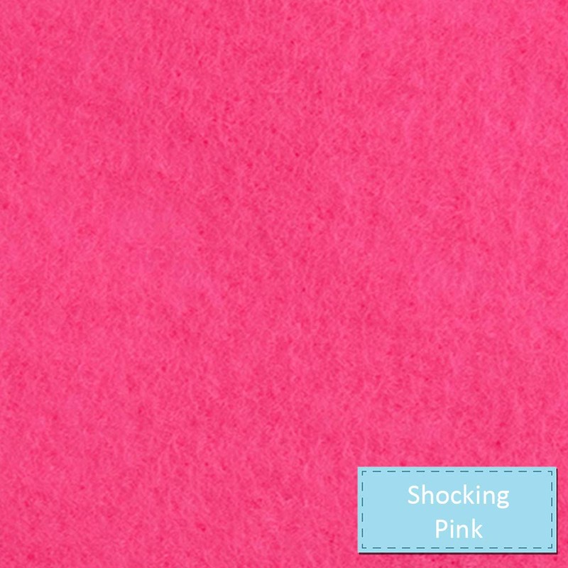 Trimits Craft Felt, 10 Pack, Shocking Pink,23 x 30cm