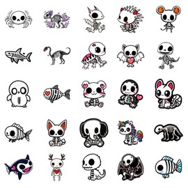 50Pcs Funny Animal Skull Stickers, Waterproof Vinyl Graffiti Stickers Pack for Laptop, Skateboard, Kindle, Journal, Scrapbooking, Water Bottle, Cute Anime Decals