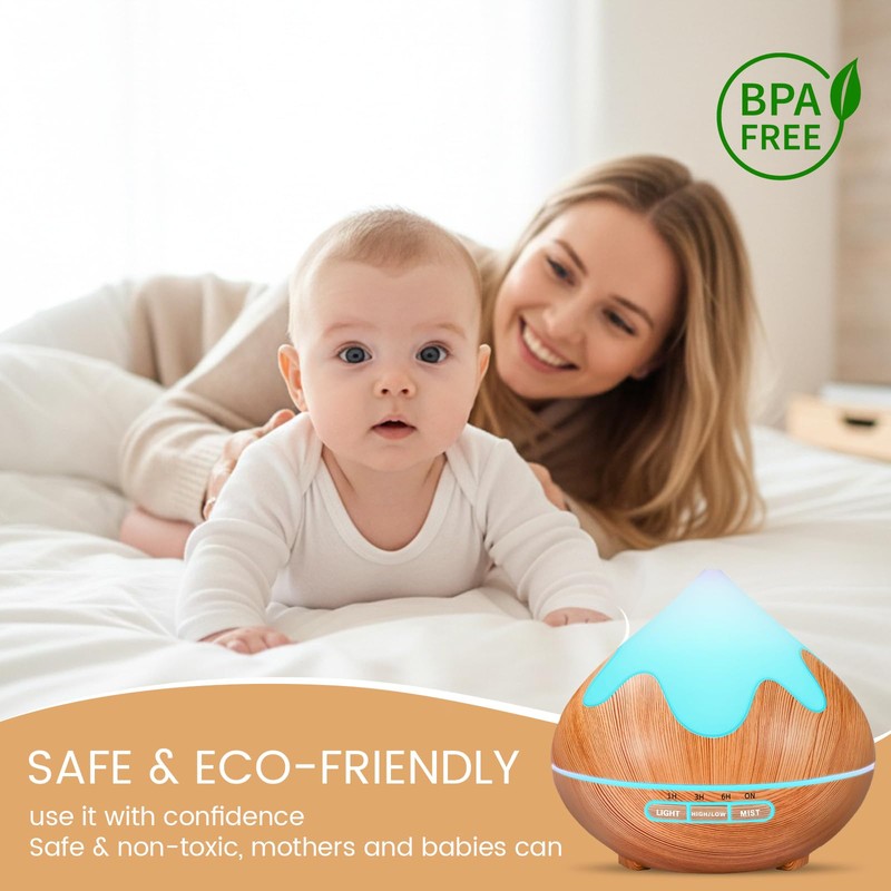 Essential Oil Diffuser for Home,500ML Aromatherapy Diffuser,Ultrasonic Cool Mist Humidifier
