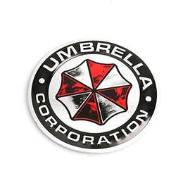 Umbrella Corporation Round Distressed Metal Car Sticker Badge Decal